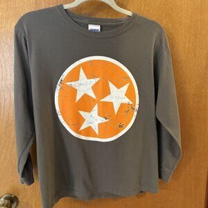 Tennessee Volunteers Size Youth Large 14/16 T-shirt Gray Long Sleeve Tri-Star